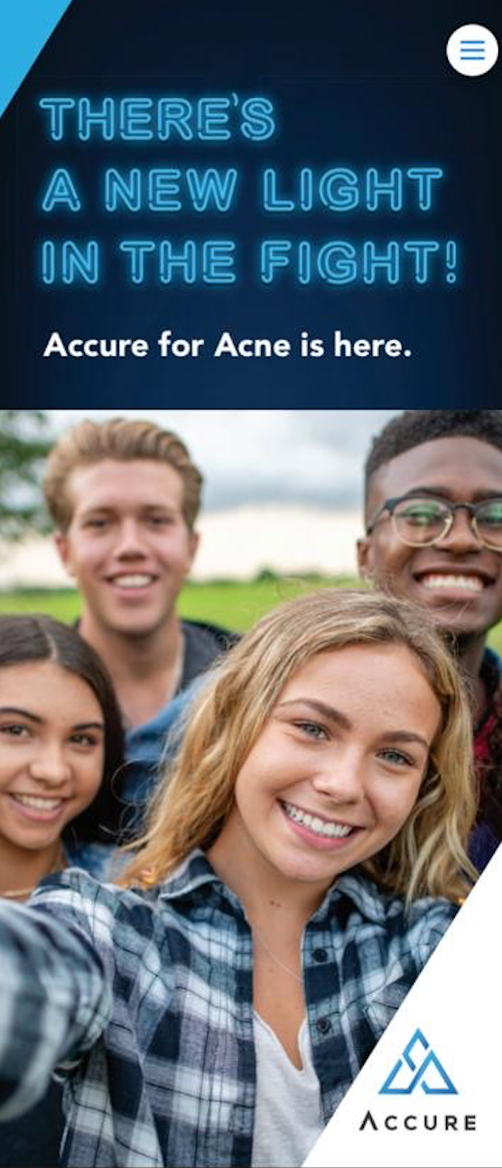 Accure Acne Patient Brochure: Teen Selfie